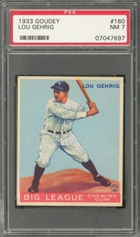 1933 Goudey #160 Lou Gehrig – PSA NM 7